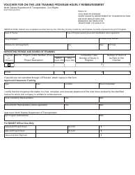 Document preview: Form SFN51023 Voucher for on-The-Job Training Program Hourly Reimbursement - North Dakota