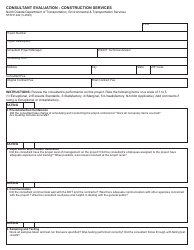 Document preview: Form SFN51242 Consultant Evaluation - Construction Services - North Dakota