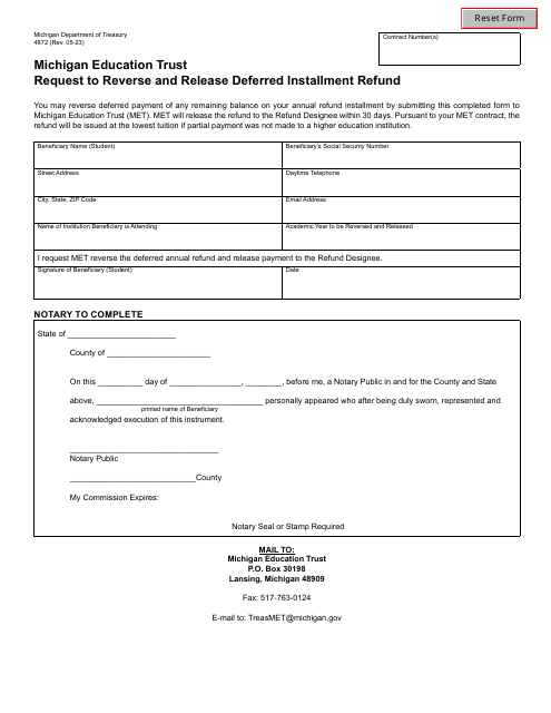 Form 4872  Printable Pdf