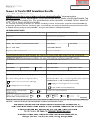 Document preview: Form 2781 Request to Transfer Met Educational Benefits - Michigan
