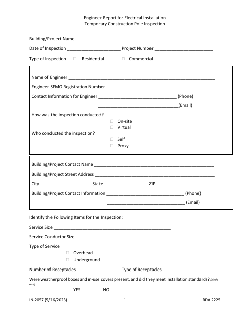 Form IN-2057  Printable Pdf