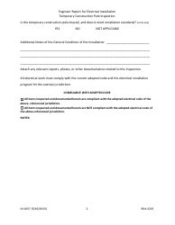 Form IN-2057 Engineer Report for Electrical Installation - Temporary Construction Pole Inspection - Tennessee, Page 2