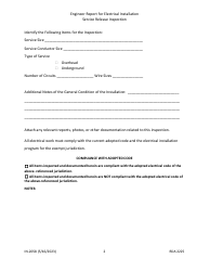 Form IN-2058 Engineer Report for Electrical Installation - Service Release Inspection - Tennessee, Page 2