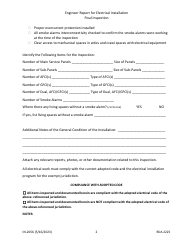 Form IN-2056 Engineer Report for Electrical Installation - Final Inspection - Tennessee, Page 2