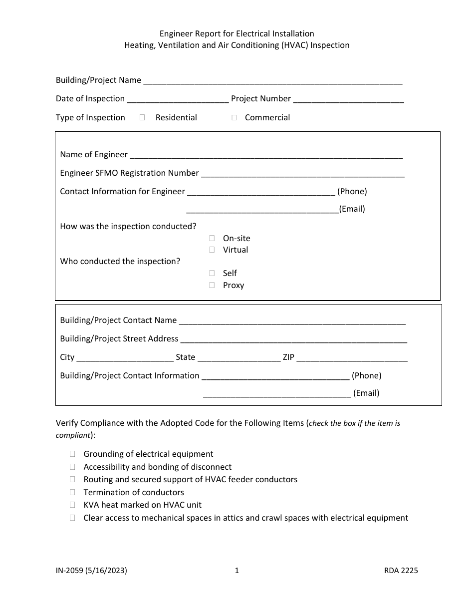 Form IN-2059 - Fill Out, Sign Online and Download Printable PDF ...