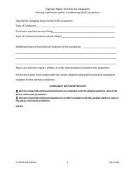 Form IN-2059 Engineer Report for Electrical Installation - Heating, Ventilation and Air Conditioning (HVAC) Inspection - Tennessee, Page 2