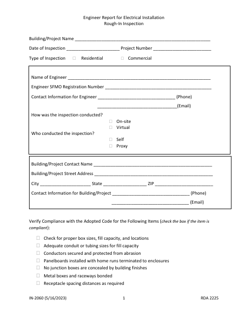 Form IN-2060  Printable Pdf
