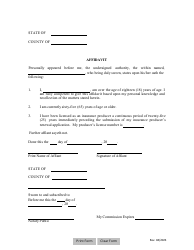 Document preview: Insurance Producer Ce Waiver Affidavit - Mississippi