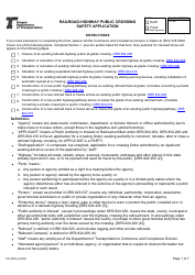 Form 735-9202 Railroad-Highway Public Crossing Safety Application - Oregon