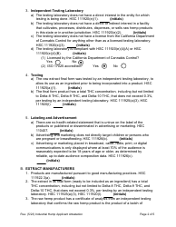 Form CDPH8610 IH Industrial Hemp Enrollment and Oversight (Iheo) Authorization for Extract and/or Human Food Manufacturers - California, Page 5