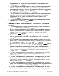 Form CDPH8610 IH Industrial Hemp Enrollment and Oversight (Iheo) Authorization for Extract and/or Human Food Manufacturers - California, Page 6