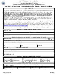 CBP Form 0078 Background Investigation Requirements Determination (Bird) Document