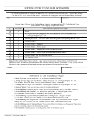 Document preview: Form USAS USS-1 Uniform Service Status Code Information