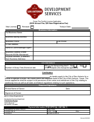 Document preview: Scrap Tire Facility License Application - City of San Antonio, Texas