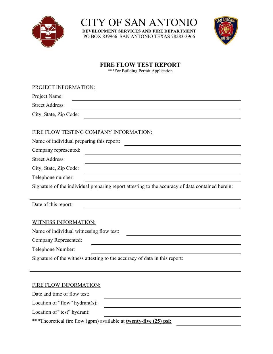 Fire Flow Test Report - City of San Antonio, Texas, Page 4