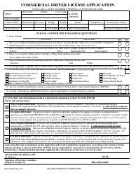 Document preview: Form MVE-64T Commercial Driver License Application - Cdl Class a, B or C Learner's Permits, Licenses or Waivers - Maine