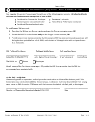 License Application for Sole Proprietorship (Residential, Commercial or Dual Endorsement) - Oregon, Page 7