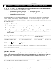 License Application for Limited Liability Company (LLC), Corporation, or Trust (Residential, Commercial or Dual Endorsement) - Oregon, Page 9
