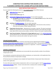 Partnership or Joint Venture Flagging Contractor License Application - Oregon, Page 2
