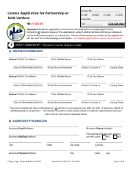 Partnership or Joint Venture Flagging Contractor License Application - Oregon, Page 4