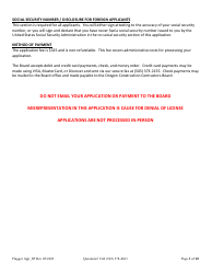 Flagging Contractor License Application for Sole Proprietorship - Oregon, Page 3