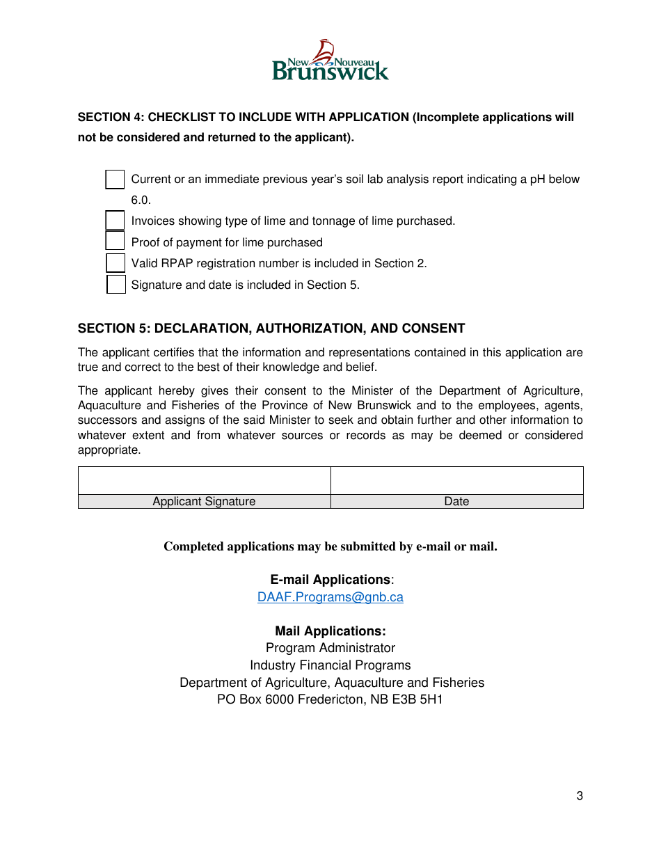 2023 New Brunswick Canada Application Form New Brunswick Lime Transportation Assistance 9226
