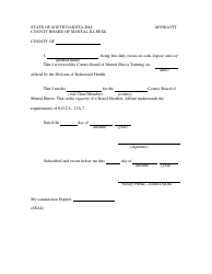 Document preview: Affidavit - County Board of Mental Illness - South Dakota