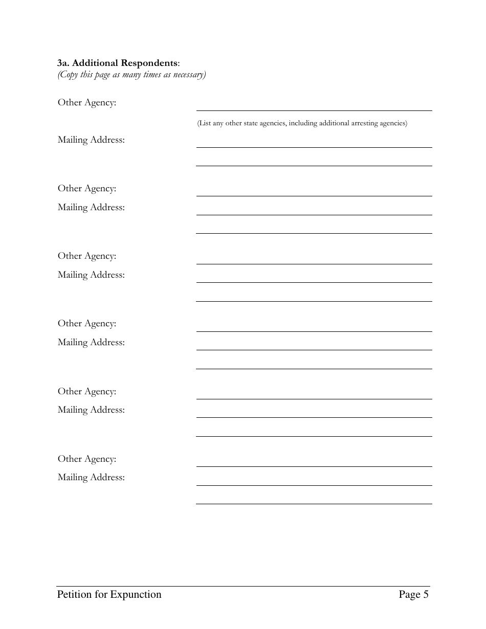 Petition for Expunction - Dallas County, Texas, Page 5