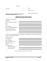 Document preview: Order Granting Expunction - Dallas County, Texas