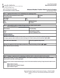 Document preview: Form EPV14 Advanced Student Teacher District Intent to Employ - South Dakota
