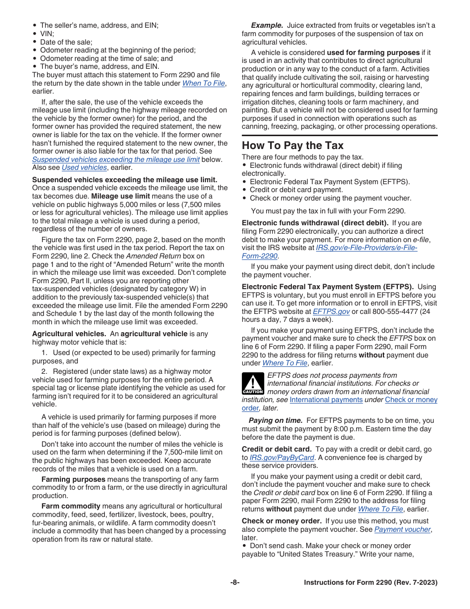 Instructions for IRS Form 2290 Heavy Highway Vehicle Use Tax Return, Page 10