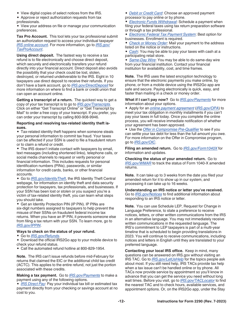 Instructions for IRS Form 2290 Heavy Highway Vehicle Use Tax Return, Page 14