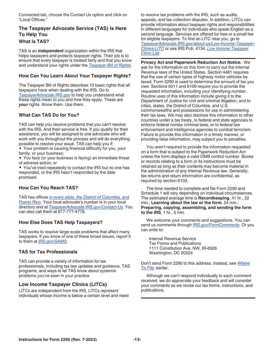 Instructions for IRS Form 2290 Heavy Highway Vehicle Use Tax Return, Page 15