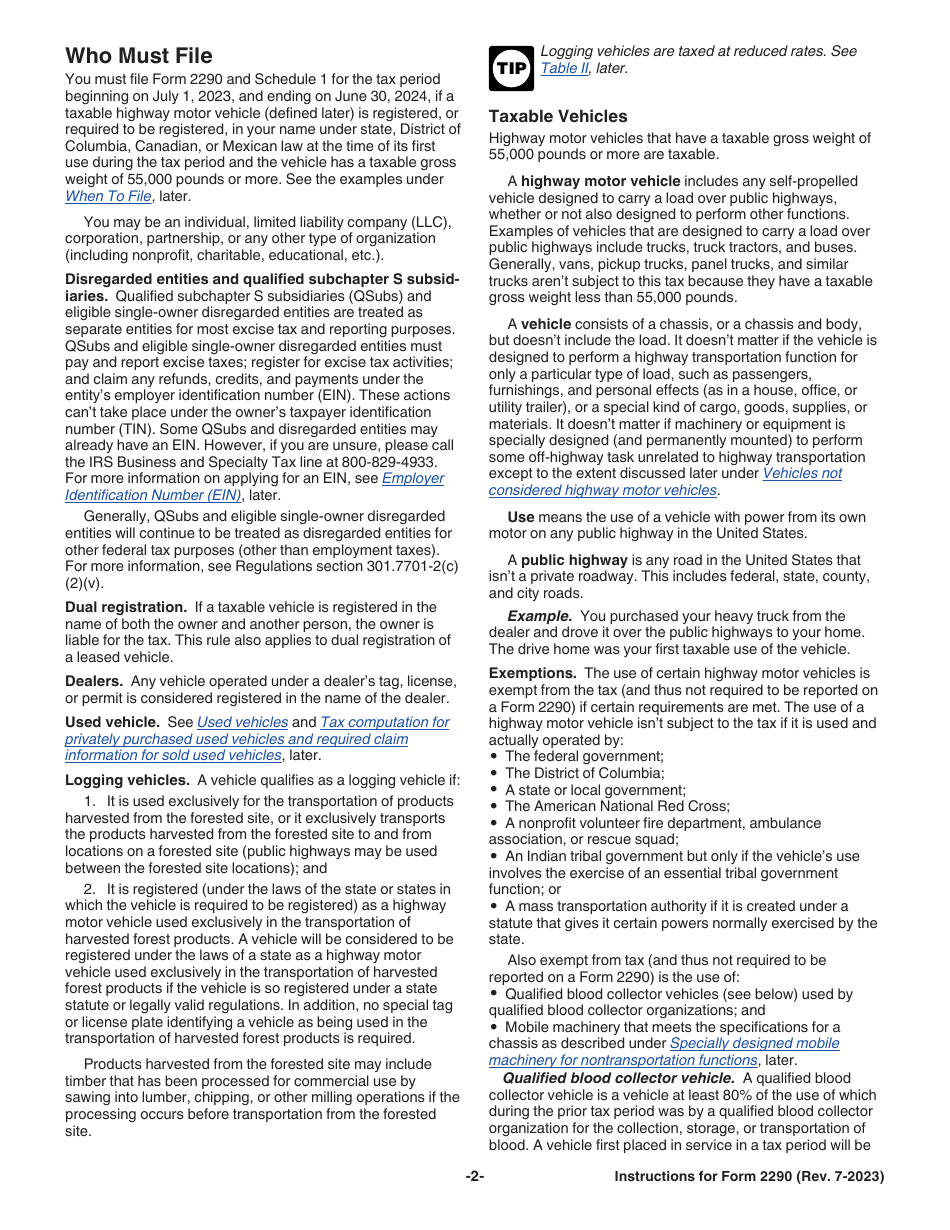 Instructions for IRS Form 2290 Heavy Highway Vehicle Use Tax Return, Page 4
