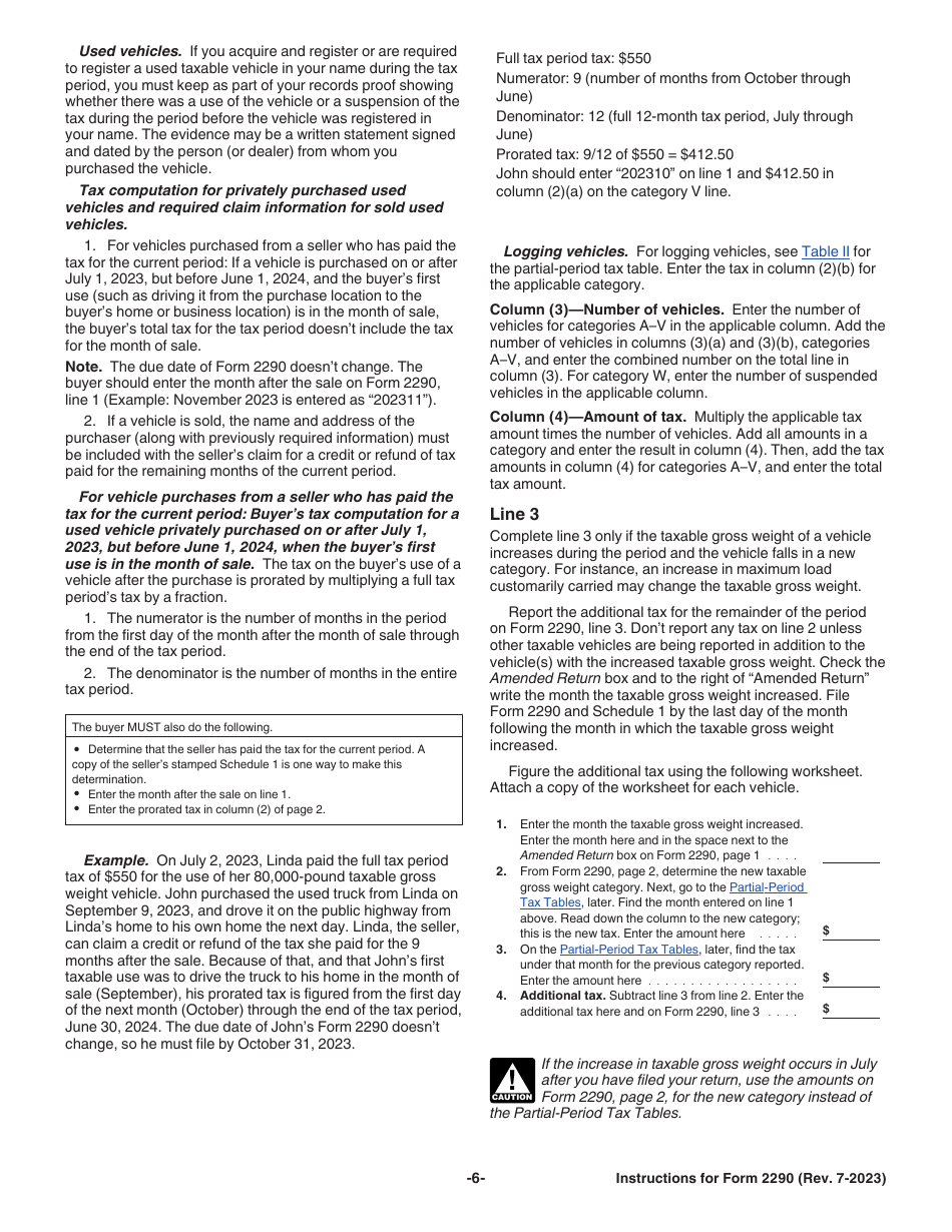 Instructions for IRS Form 2290 Heavy Highway Vehicle Use Tax Return, Page 8
