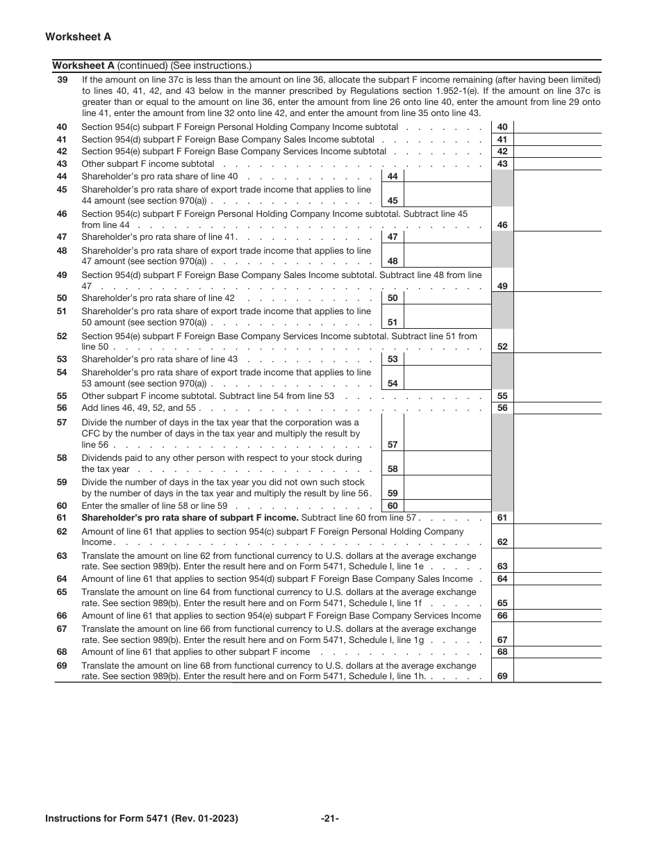 Download Instructions for IRS Form 5471 Information Return of U.S ...