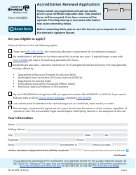 Document preview: Form REV64 0083 Accreditation Renewal Application - Washington