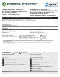 Document preview: Form NWT9387 Project Application Form - Canada-Northwest Territories Sustainable Canadian Agricultural Partnership Program - Northwest Territories, Canada (English/French)