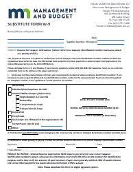 Document preview: Form W-9 Substitute Form - Minnesota