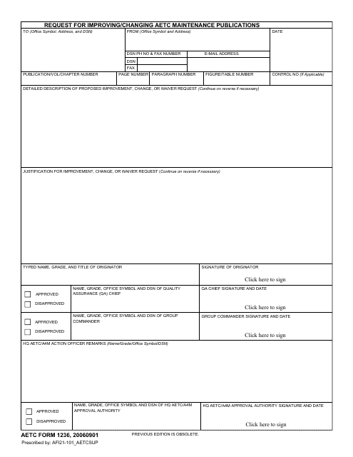 AETC Form 1236  Printable Pdf