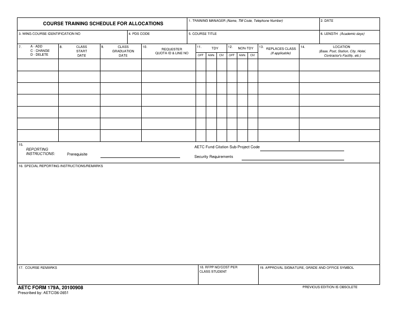 AETC Form 179A  Printable Pdf