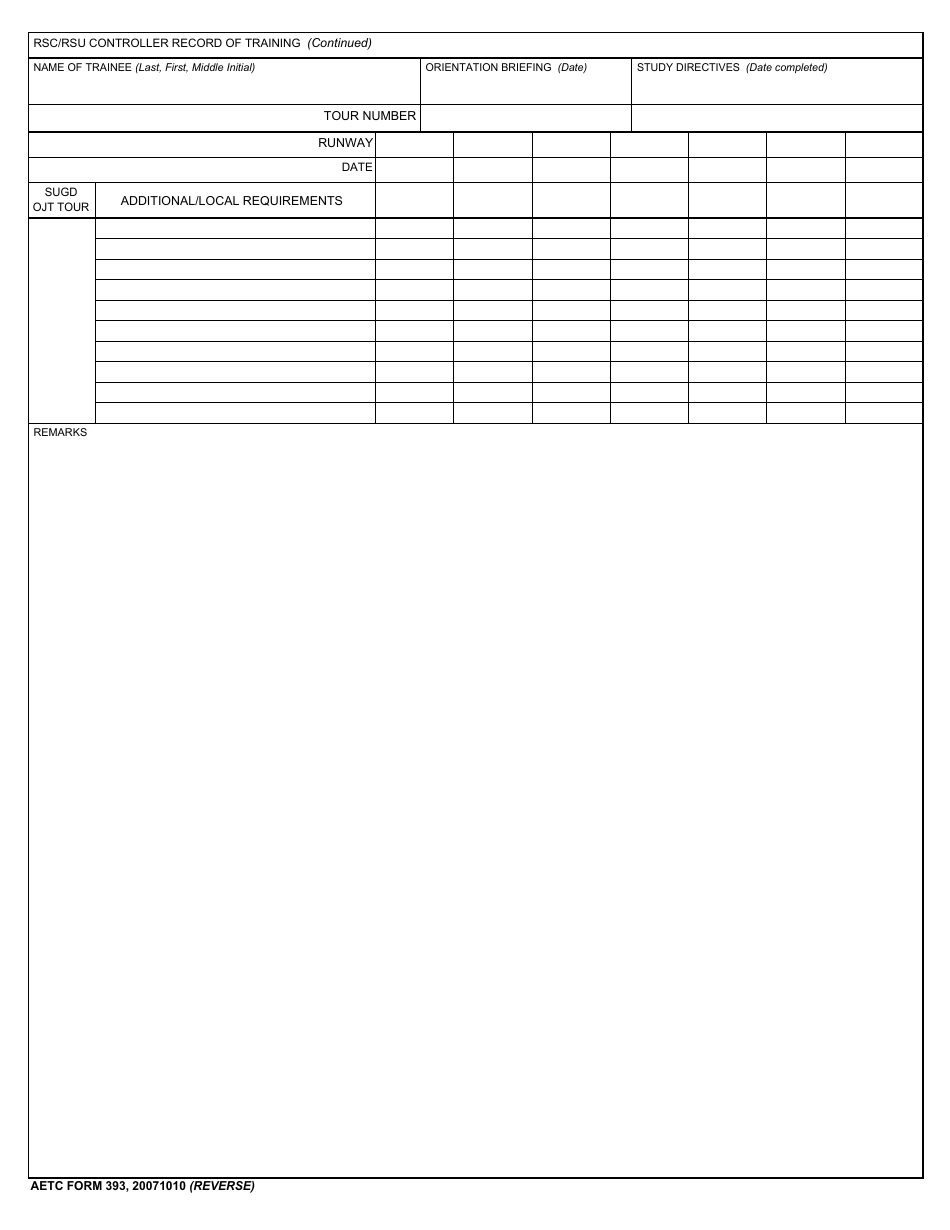 AETC Form 393 - Fill Out, Sign Online and Download Fillable PDF ...