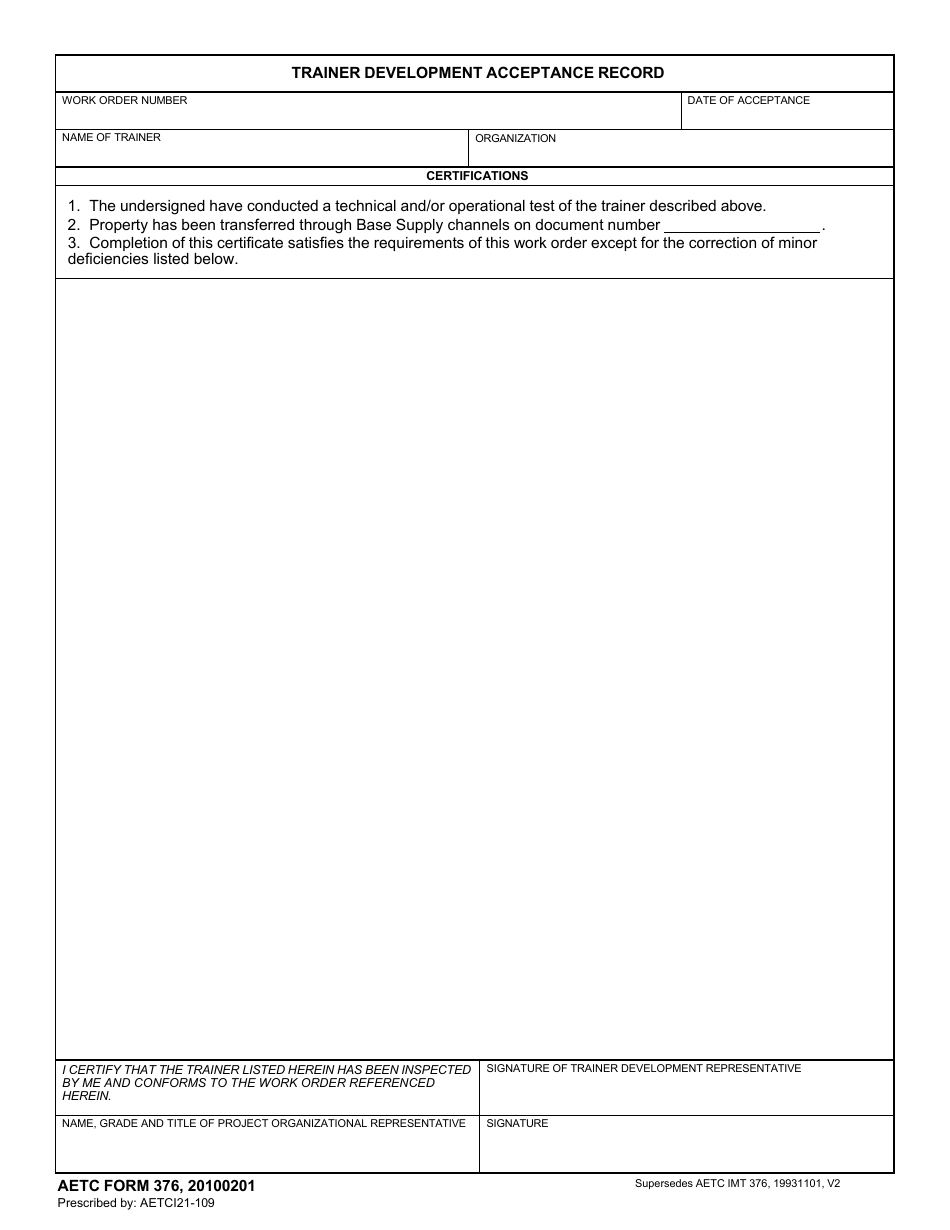 AETC Form 376 - Fill Out, Sign Online and Download Fillable PDF ...