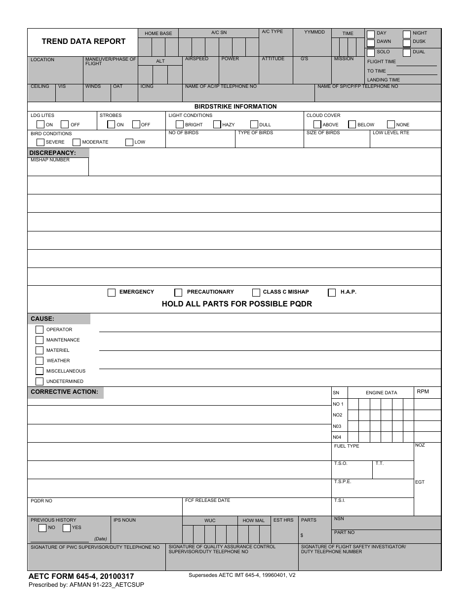 AETC Form 645-4 - Fill Out, Sign Online and Download Fillable PDF ...