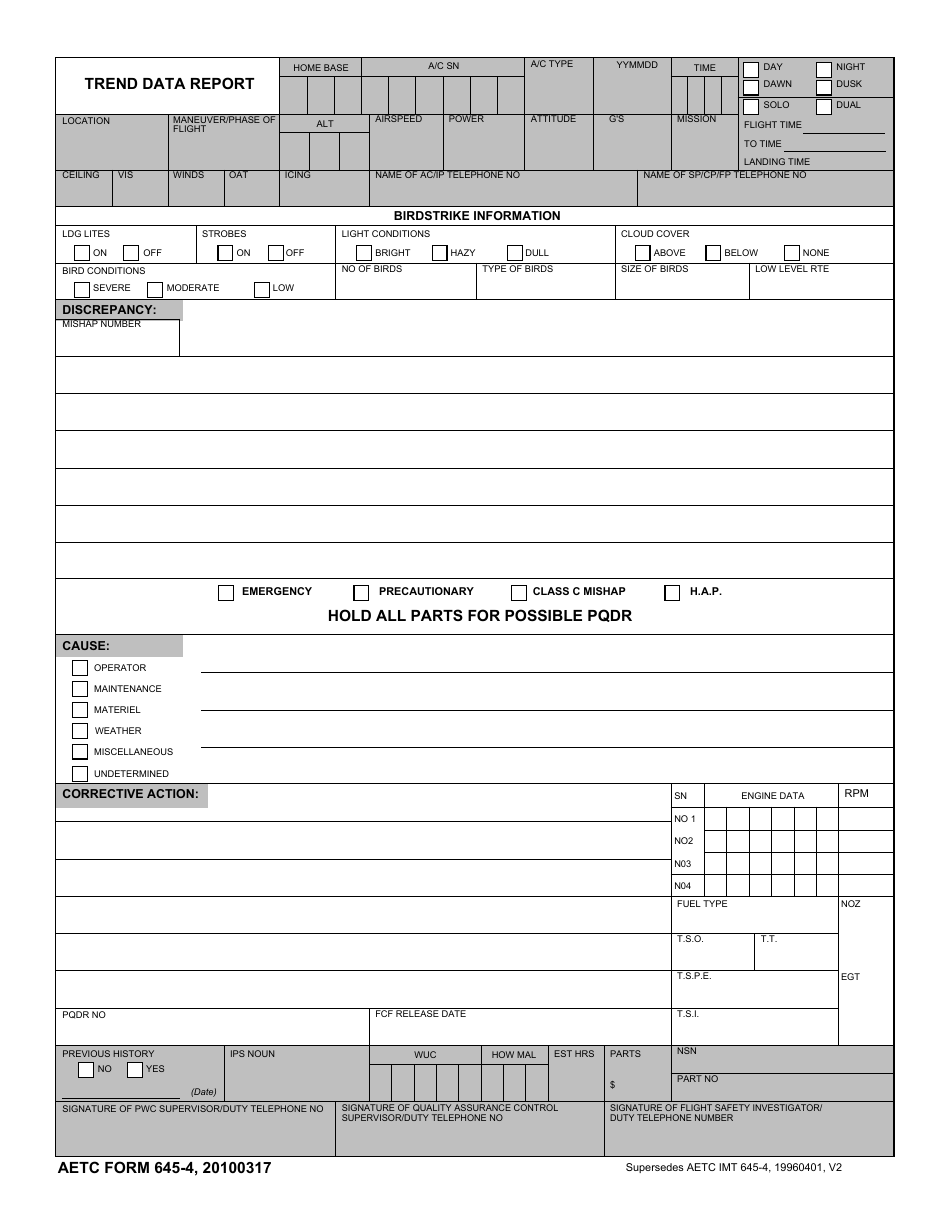 AETC Form 645-4 Trend Data Report, Page 4