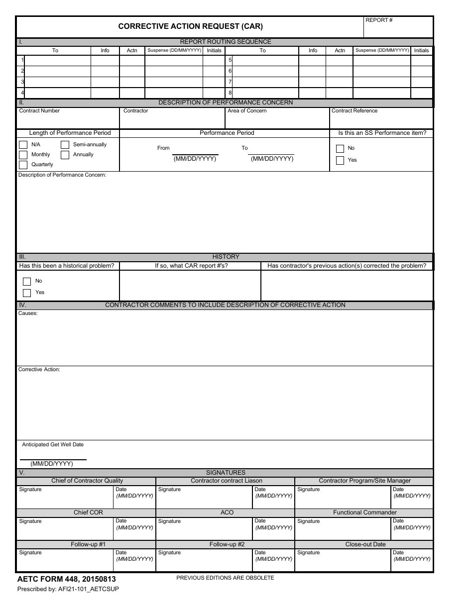 AETC Form 448 - Fill Out, Sign Online and Download Fillable PDF ...