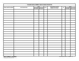 Document preview: AETC Form 714 Trainer Development Work Order Register
