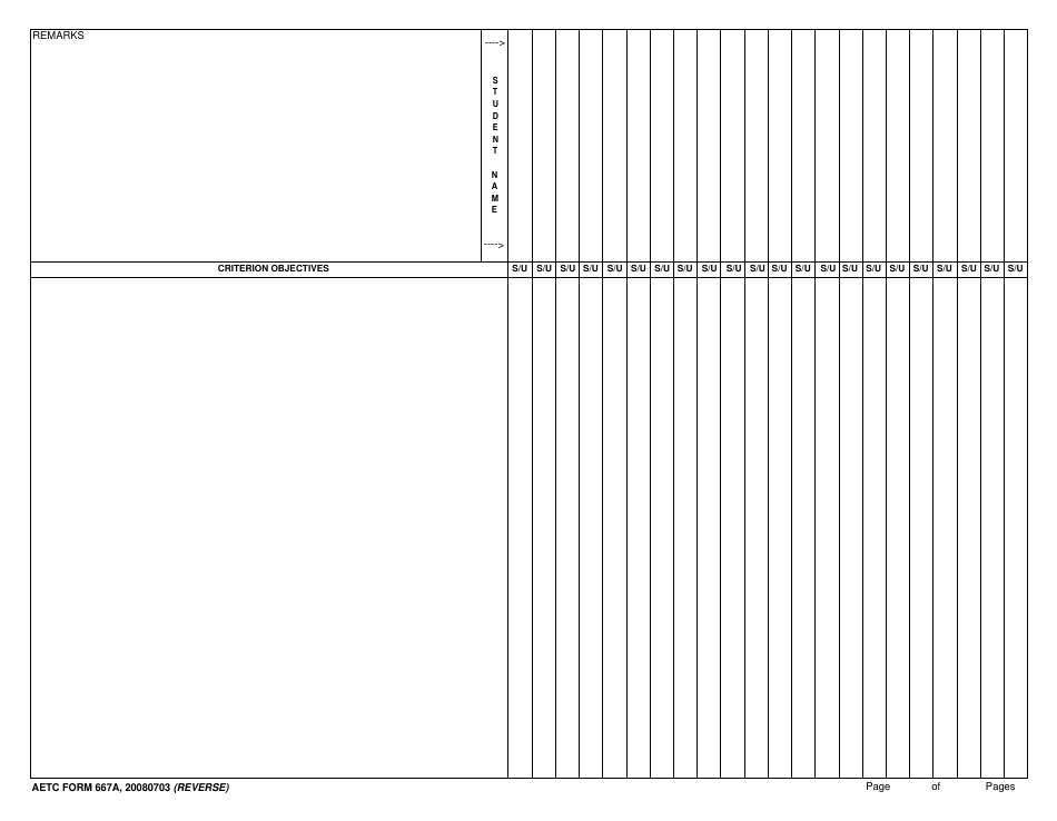 AETC Form 667A Criterion Checklist, Page 2