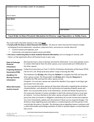 Document preview: Form FAM111 Court Order to Share Financial Information for Divorce, Legal Separation, or Nullity Cases - County of Los Angeles, California