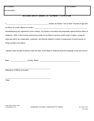 Document preview: Form LASC FAM178 Attachment F Declaration of Lender - Attachment to Petition - County of Los Angeles, California